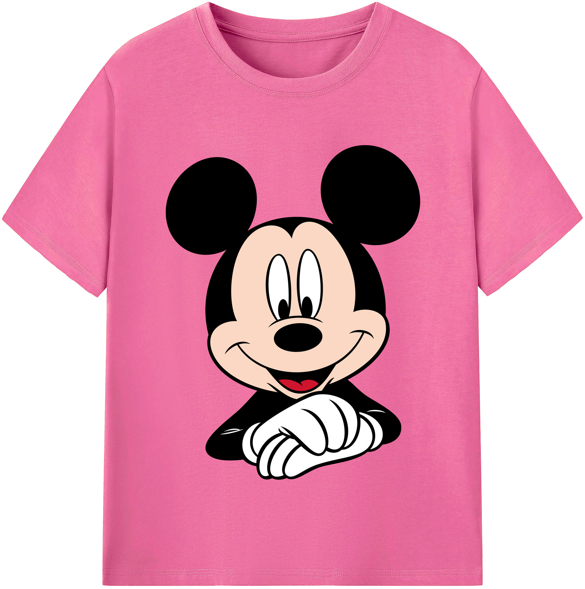 （画像用） ミッキーマウス Mickey Mouse レディースカジュアルプリントTシャツ（綿100％）